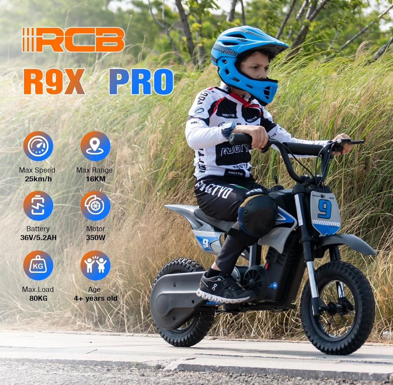 RCB R9X Pro (Upgraded) 36v 350w Electric Kids Off Road Dirt Bike - CMW Bikes
