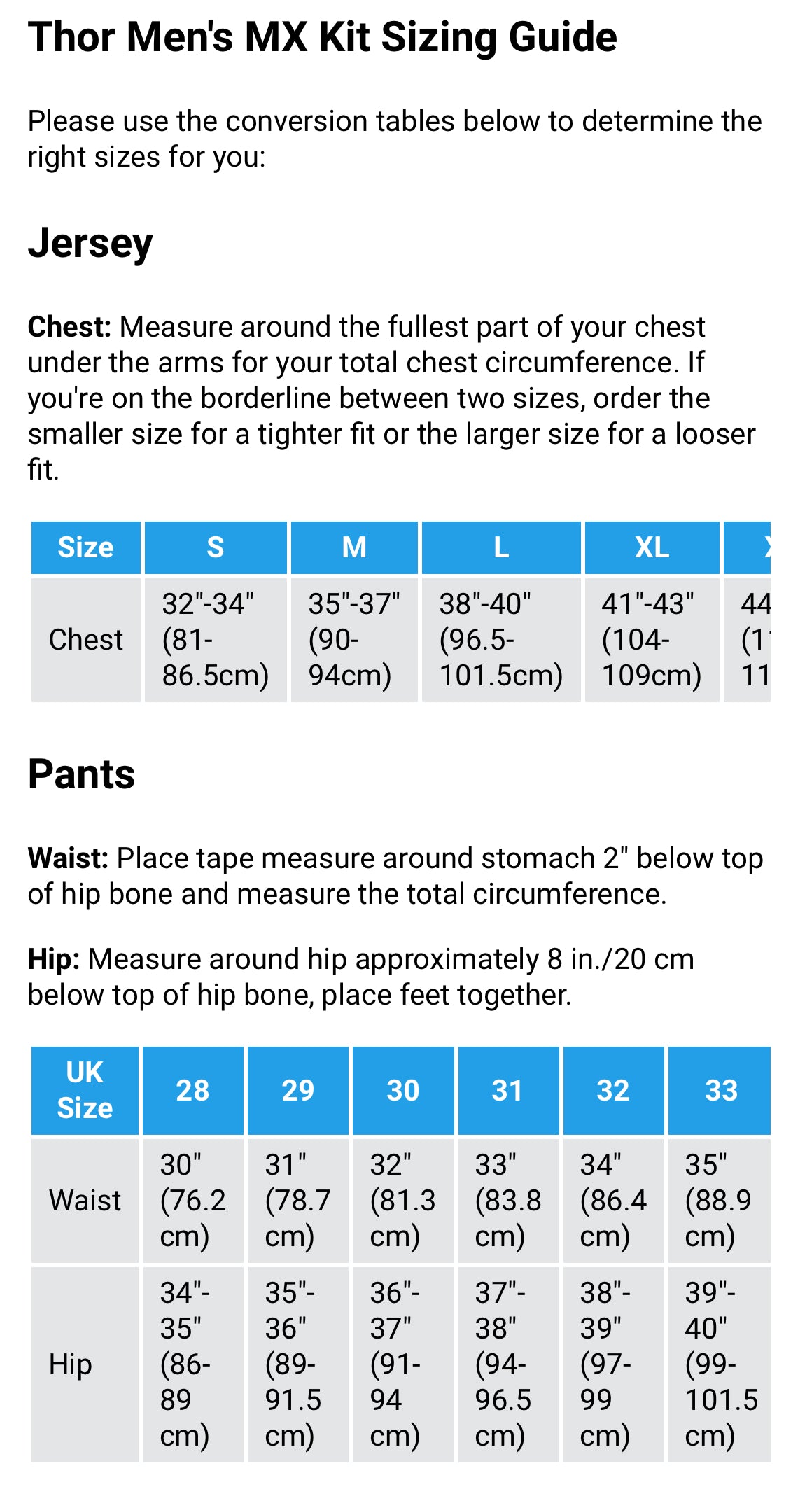 Thor Adults MX Pants