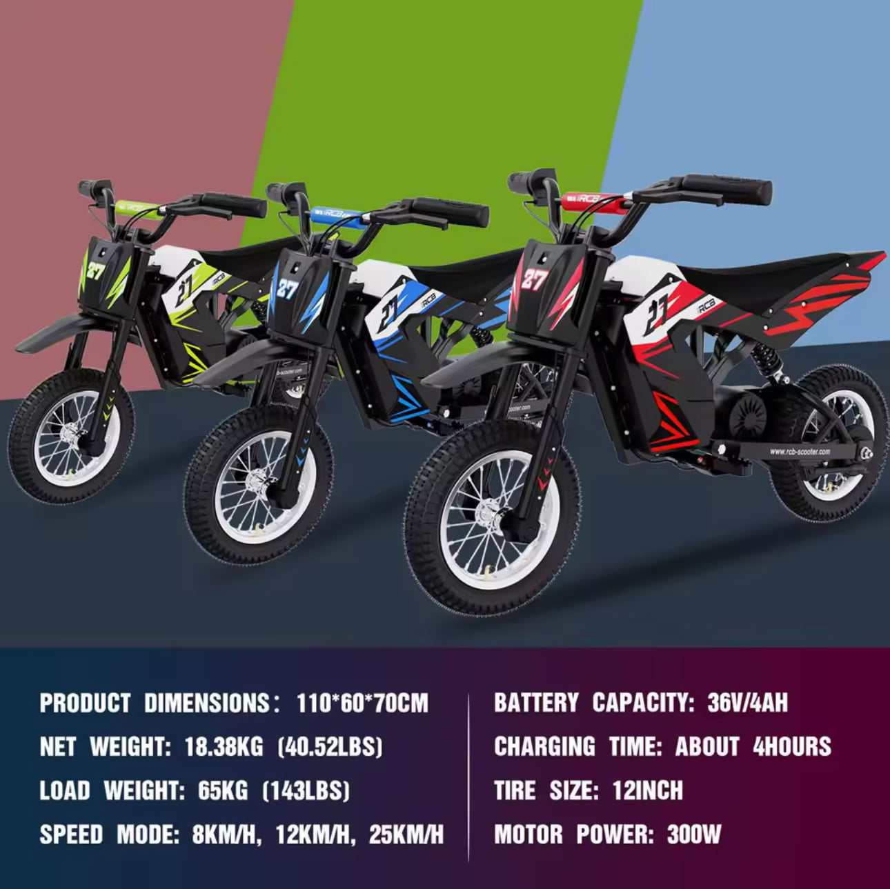 NEW! RCB R9X Kids Electric Dirt bike! 300w 36v! - CMW Bikes