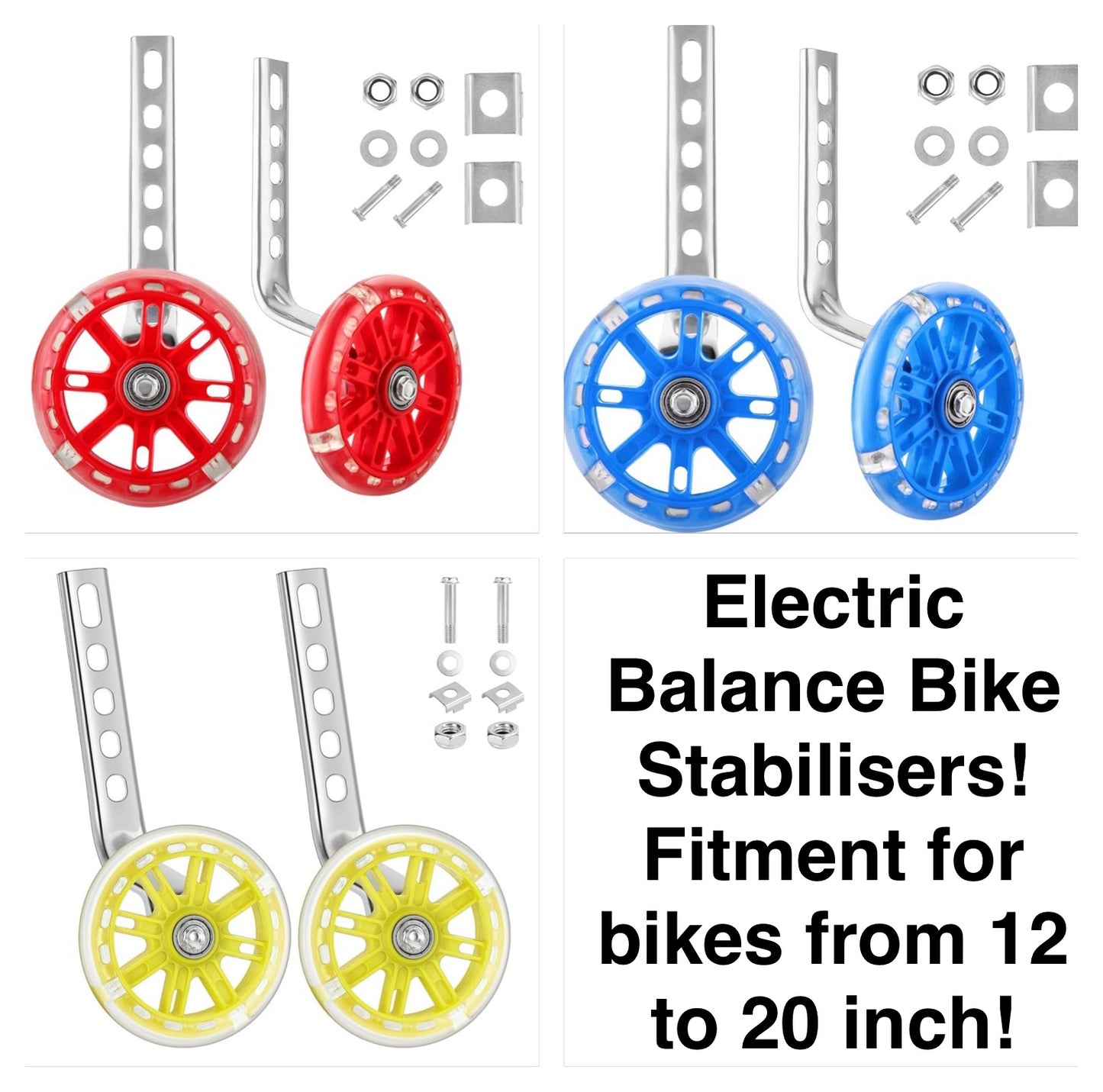 Electric Balance Bike Stabilisers (Fits 12” upto 20”) - CMW Bikes