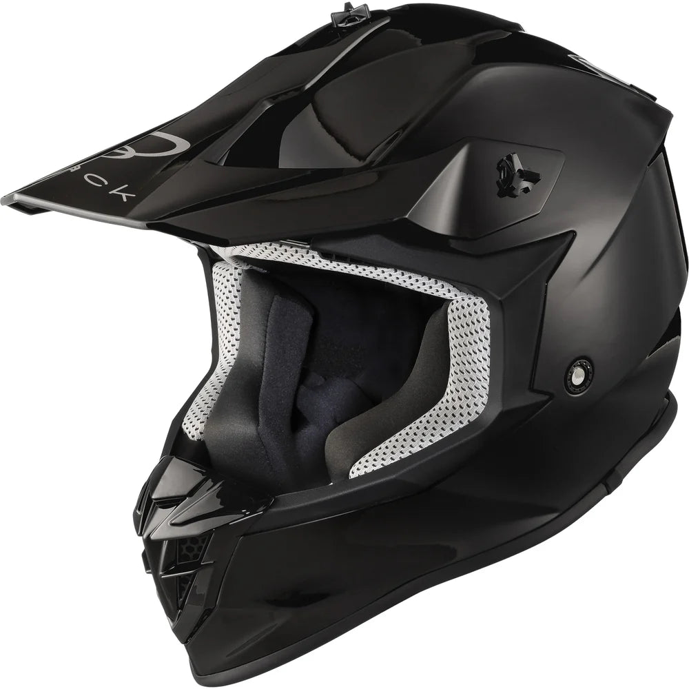 Black Gravel Solid Motocross Helmet (Gloss Black)
