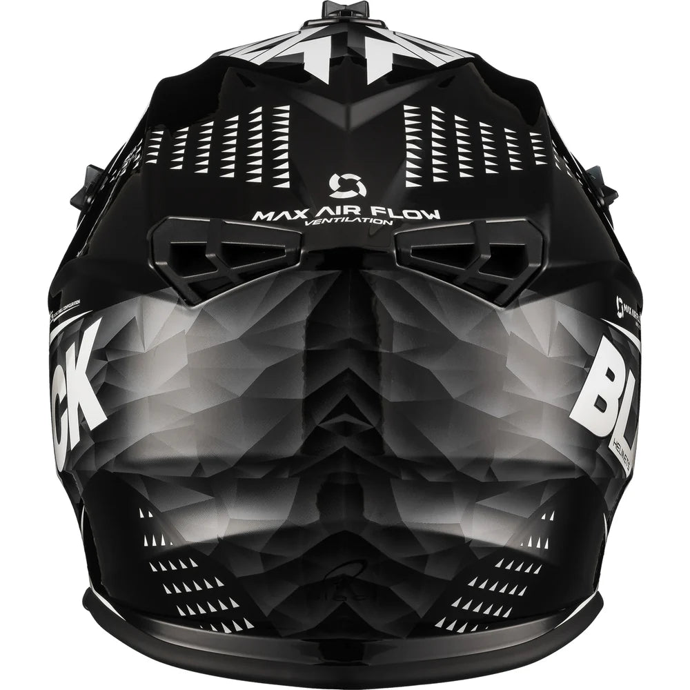 Black Gravel Motocross Helmet (Black/White) - CMW Bikes