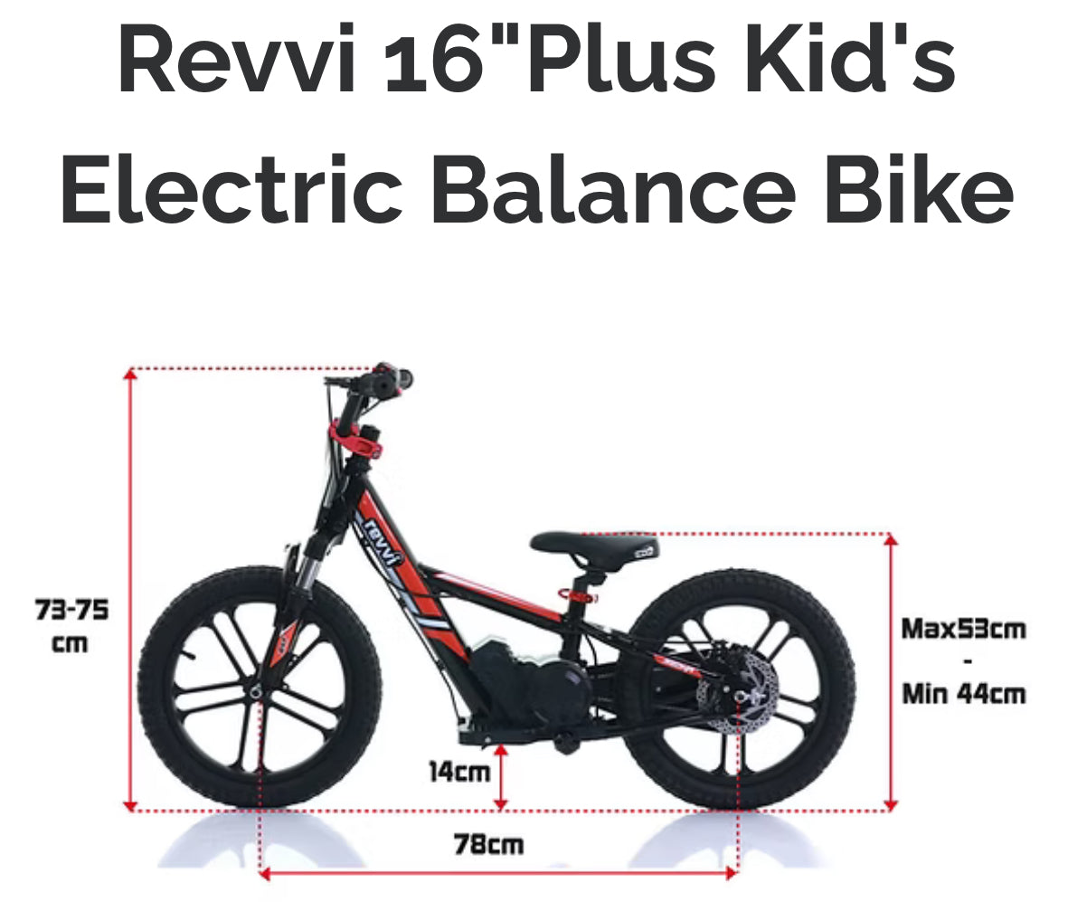 Revvi 16+ (Plus) Electric Balance Bike - CMW Bikes
