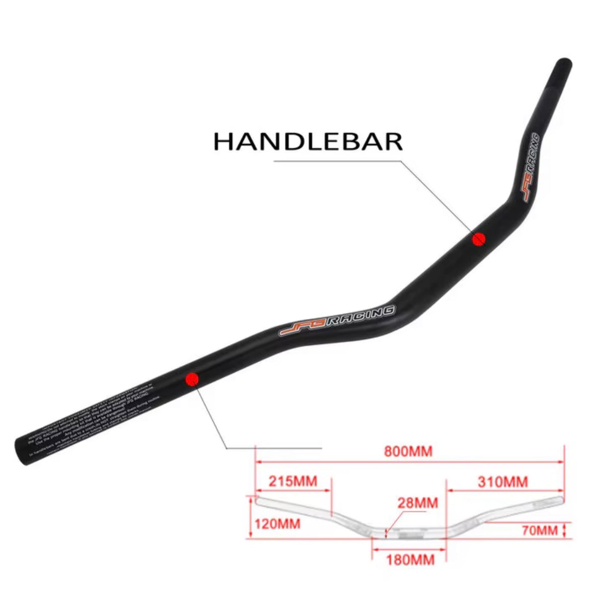 JFG Racing BRZ Thunder Pro 72V 5000W Performance Handle Bars – Aluminium