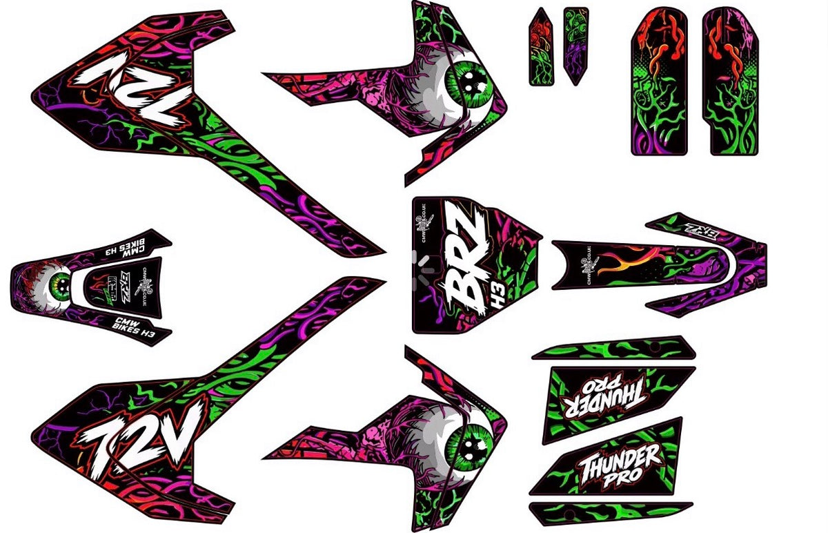 BRZ Thunder Pro 72V 5000W Graphics Kit - Veins Design - Various Colours