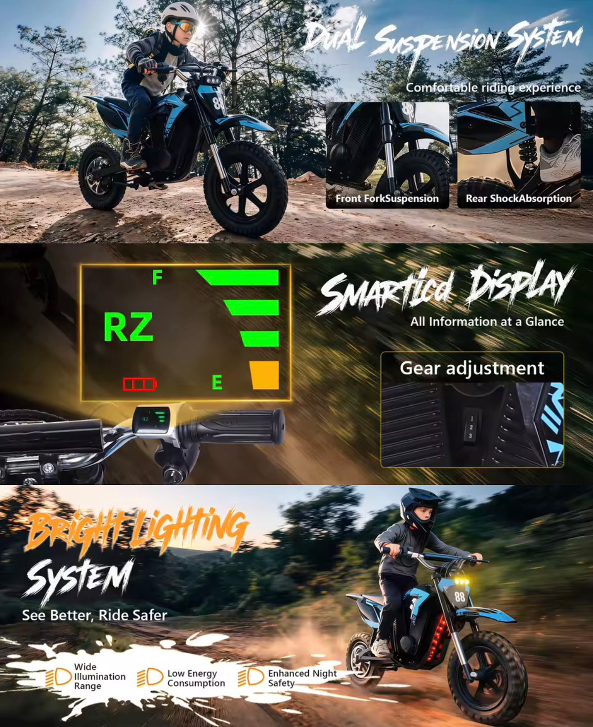 Freeboy Y3 350w Kids Electric Dirt Bike - CMW Bikes