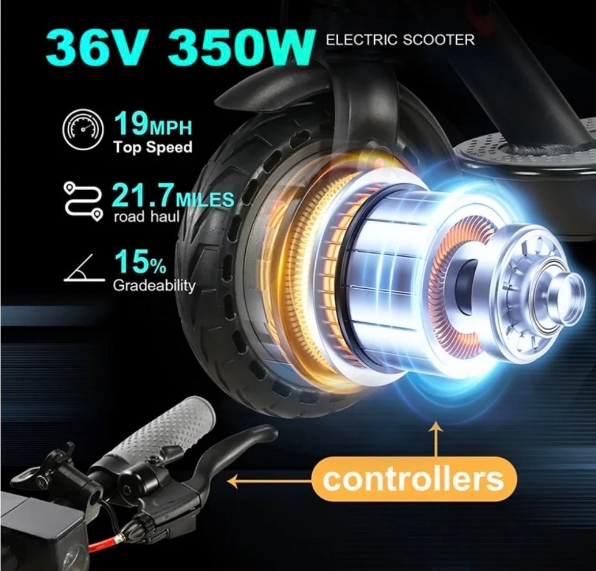 RYDR Dual Shock 350w Electric Scooter - CMW Bikes