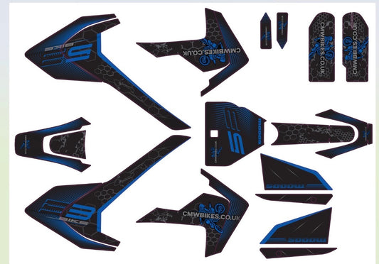 BRZ Thunder Pro 72v 5000w Graphics Set - Blue/Red/Pink/Grey/Orange/Green - CMW Bikes